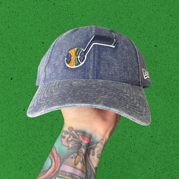 Utah Jazz New Era dad hat cap 9FORTY Strapback retro style awesome condition - Picture 1 of 5